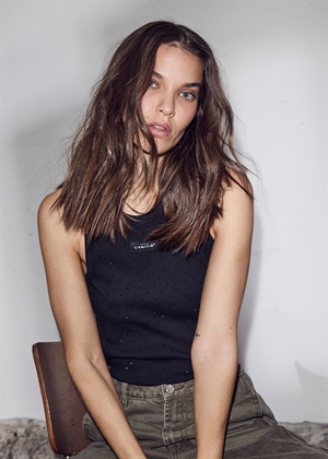 Rib badge stone tank Black HAUTE L\'AMITIÈ